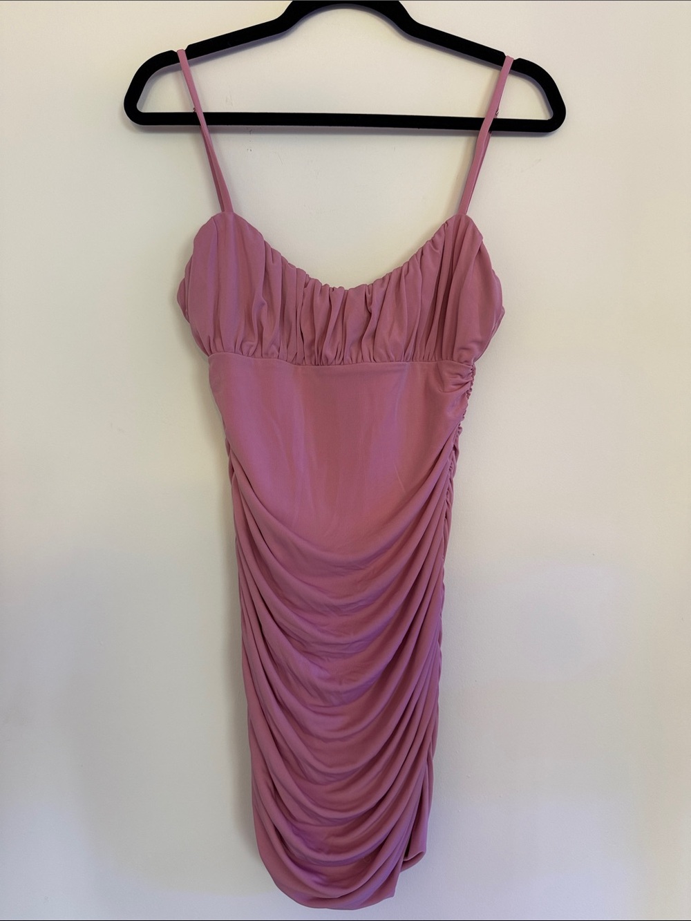 Lovers + Friends Ruched Spaghetti-Strap Mini Dress in Mauve Pink